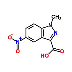 1-甲基-5-硝基-1H-吲唑-3-羧酸结构式