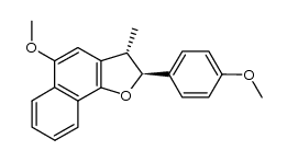 (+/-)-trans-2-(4-methoxyphenyl)-2,3-dihydro-5-methoxy-3-methylnaphtho[1,2-b]furan结构式