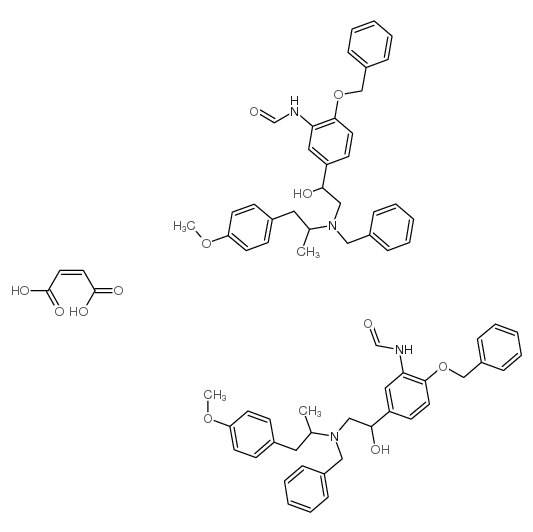 1-(4-苄氧基-3-甲酰氨基苯基)-2-[N-苄基-2’-(4-甲氧基苯基)-1’-甲基乙基氨基]乙醇半富马酸盐结构式