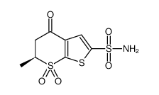 (6S)-4-oxo-5,6-dihydro-6-methyl-7,7-dioxo-4H-thieno[2,3-b]thiopyran-2-sulfonamide结构式