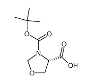 (S)-3-(tert-butoxycarbonyl)-1,3-oxazolidine-4-carboxylic acid Structure