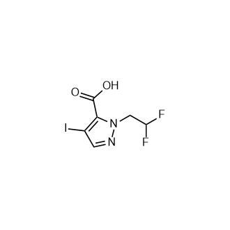 1-(2,2-二氟乙基)-4-碘-1H-吡唑-5-羧酸结构式