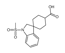 反式-1-(甲基磺酰基)螺[环己烷-1,3-吲哚啉]-4-羧酸结构式