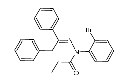 (E)-N-(2-bromophenyl)-N'-(1,2-diphenylethylidene)propionohydrazide结构式