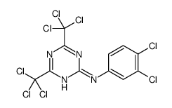 N-(3,4-dichlorophenyl)-4,6-bis(trichloromethyl)-1,3,5-triazin-2-amine结构式