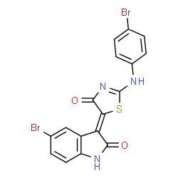 5-bromo-3-{2-[(4-bromophenyl)imino]-4-oxo-1,3-thiazolidin-5-ylidene}-1,3-dihydro-2H-indol-2-one Structure
