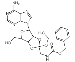 benzyl N-[[2-(6-aminopurin-9-yl)-7-ethoxy-4-(hydroxymethyl)-3,6,8-trioxabicyclo[3.3.0]oct-7-yl]methyl]carbamate Structure