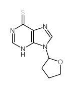 6-Mercapto-9-(tetrahydro-2-furyl)purine structure