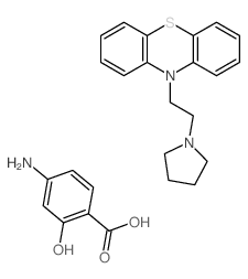 4-amino-2-hydroxy-benzoic acid; 10-(2-pyrrolidin-1-ylethyl)phenothiazine structure