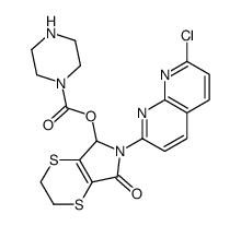 [6-(7-chloro-1,8-naphthyridin-2-yl)-5-oxo-3,7-dihydro-2H-[1,4]dithiino[2,3-c]pyrrol-7-yl] piperazine-1-carboxylate结构式