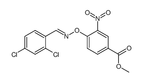 4-[1-(2,4-Dichloro-phenyl)-meth-(Z)-ylideneaminooxy]-3-nitro-benzoic acid methyl ester Structure
