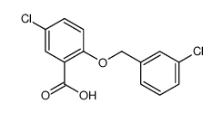 5-chloro-2-[(3-chlorophenyl)methoxy]benzoic acid结构式