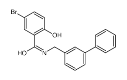 5-bromo-2-hydroxy-N-[(3-phenylphenyl)methyl]benzamide Structure