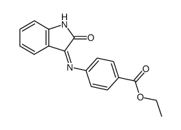 4-[2-Oxo-1,2-dihydro-indol-(3Z)-ylideneamino]-benzoic acid ethyl ester Structure