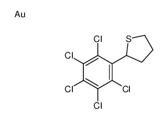gold,2-(2,3,4,5,6-pentachlorophenyl)thiolane Structure