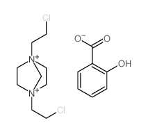 1,4-bis(2-chloroethyl)-1,4-diazoniabicyclo[2.2.1]heptane,2-carboxyphenolate结构式
