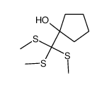1-[tris(methylsulfanyl)methyl]cyclopentan-1-ol Structure
