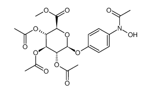 methyl [4-(N-hydroxyacetamido)phenyl 2,3,4-tri-O-acetyl-β-D-glucopyranosid]uronate Structure