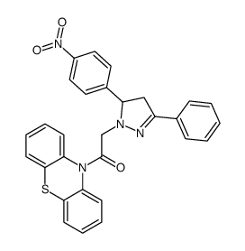 10-((4,5-Dihydro-5-(4-nitrophenyl)-3-phenyl-1H-pyrazol-1-yl)acetyl)-10 H-phenothiazine结构式