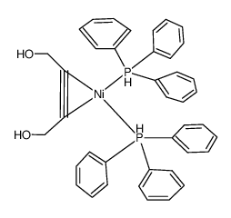 (2-3-η-2-butyne-1,4-diol)-bis-(triphenylphosphan)-nickel(0)结构式