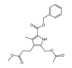 benzyl-5-(acetoxymethyl)-4-[2-(methoxycarbonyl)ethyl]-3-methylpyrrole-2--carboxylate结构式