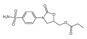 dl-4-[5-(Propionyloxymethyl)-2-oxooxazolidin-3-yl]-benzenesulfonamide结构式