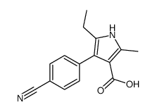 1H-Pyrrole-3-carboxylic acid,4-(4-cyanophenyl)-5-ethyl-2-methyl-结构式