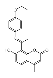 2H-1-Benzopyran-2-one, 8-[1-[(4-ethoxyphenyl)imino]ethyl]-7-hydroxy-4-methyl Structure