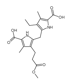 4-ethyl-4'-(2-methoxycarbonyl-ethyl)-3,3'-dimethyl-5,5'-methanediyl-bis-pyrrole-2-carboxylic acid Structure