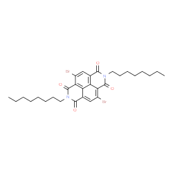 2,6-二溴-N,N'-二-正辛基-1,8:4,5-萘四甲酰基二酰亚胺结构式