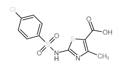 2-[[(4-氯苯基)磺酰基]氨基]-4-甲基-5-噻唑羧酸结构式