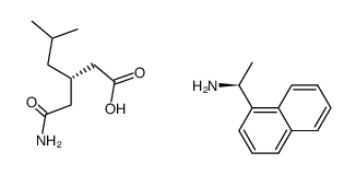 (S)-(-)-1-(1-naphthyl)ethylamine salt of (S)-(+)-3-(carbamoylmethyl)-5-methylhexanoic acid Structure