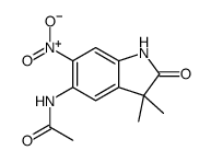 N-(3,3-dimethyl-6-nitro-2-oxo-1H-indol-5-yl)acetamide结构式