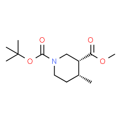 3-甲基(3R,4R)-rel-4-甲基哌啶-1-叔丁基-1,3-二羧酸酯结构式