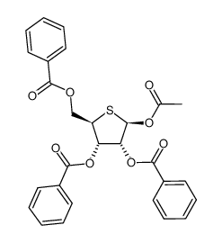2,3,5-三-O-苯甲酰基-1-O-乙酰基-4-硫-D-核糖结构式