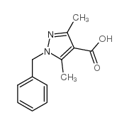 1-苄基-3,5-二甲基-1H-吡唑-4-羧酸结构式