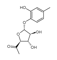 2-hydroxy-4-methylphenyl 6'-deoxy-α-D-arabino-5'-hexulofuranoside Structure