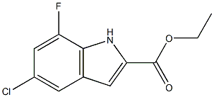 5-氯-7-氟-1H-吲哚-2-羧酸乙酯结构式
