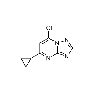 7-氯-5-环丙基-[1,2,4]三唑并[1,5-a]嘧啶结构式
