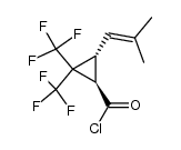 trans-3-(2-Methyl-1-propenyl)-2,2-bis(trifluormethyl)cyclopropancarbonsaeurechlorid Structure