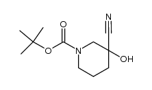 3-氰基-3-羟基哌啶-1-羧酸叔丁酯结构式