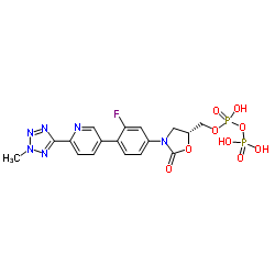 ((R)-3-(3-fluoro-4-(6-(2-methyl-2H-tetrazol-5-yl)pyridin-3-yl)phenyl)-2-oxooxazolidin-5-yl)methyl trihydrogen diphosphate Structure