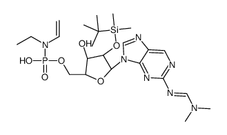 2'-dimethyl-tert-butylsilyl-N(2)-(N,N-dimethylamino)methylene-guanosine 3',5'-cyclic diethylphosphoramidate Structure