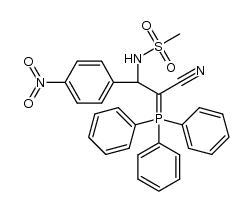 N-(2-cyano-1-(4-nitrophenyl)-2-(triphenylphosphoranylidene)ethyl)methanesulfonamide Structure