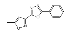 2-(5-methyl-1,2-oxazol-3-yl)-5-phenyl-1,3,4-oxadiazole Structure