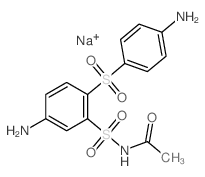 Acetamide,N-[[5-amino-2-[(4-aminophenyl)sulfonyl]phenyl]sulfonyl]-, sodium salt (1:1) structure