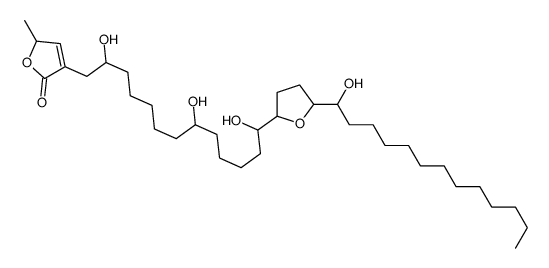 2-methyl-4-[2,8,13-trihydroxy-13-[5-(1-hydroxytridecyl)oxolan-2-yl]tridecyl]-2H-furan-5-one结构式