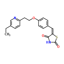 5-[[4-[2-(5-乙基-2-吡啶基)-乙氧基]苯基]亚甲基]-2,4-噻唑烷二酮结构式