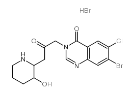 7-bromo-6-chloro-3-[3-(3-hydroxypiperidin-2-yl)-2-oxopropyl]quinazolin-4-one,hydrobromide结构式