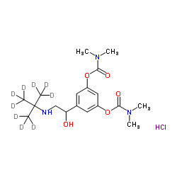 5-(1-Hydroxy-2-{[2-(2H3)methyl(2H6)-2-propanyl]amino}ethyl)-1,3-phenylene bis(dimethylcarbamate) hydrochloride (1:1) Structure
